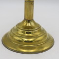 Vintage brass paraffin lamp with funnel and glass shade ( Height - 46 cm)