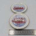 Vintage SA Railways Blue train souvenir mini plates - Blackie and 15 Class locomotives