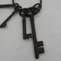 Set of 4 Antique cast iron Prison keys