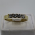 18 kt Gold ring with 4 Diamonds total of 0,30 carat Estimate Size - N