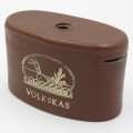 Vintage Volkskas Arbeidsaambeid Money box with brown plastic outer