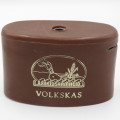 Vintage Volkskas Arbeidsaambeid Money box with brown plastic outer