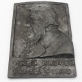 Paul Kruger 1825 - 1925 commemorative metal plaque
