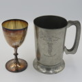 Lot of 2 cups that belonged to H.E Fletcher who recieved a Distinguished Flying cross in WW1