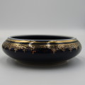Vintage Limoges blue and gold porcelain tinket bowl with lid.