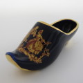 Vintage Limoges blue and gold trinket shoe