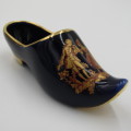 Vintage Limoges blue and gold trinket shoe