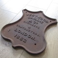 Antique Westwood Baillie and Co. Engineers 1882 cast iron name plate