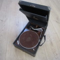 Antique His Masters Voice portable gramophone - working - very good  condition