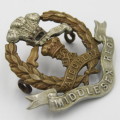 British Middlesex regiment badge with lugs