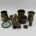 Lot of antique brass camera and microscope spares