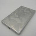 WW2 Italian POW hand engraved cigarette case with South African coat of arms