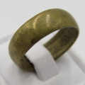 Brass mens ring made from 1961 South Africa 1 cent coin - Size Q