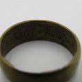 Brass mens ring made from 1961 South Africa 1 cent coin - Size Q
