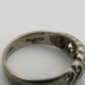 Vintage Sterling silver ring - weighs 2,7g - size Q 1/2
