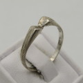 Vintage Sterling silver ring - weighs 1,5g - size P 1/2