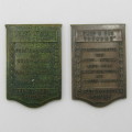 Pair of silver and Bronze Dr HF Vervoerd plaques