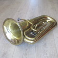 Vintage brass tuba music instrument - need some TLC