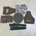 Collection of South West African Territorial Forces rank badges , marksman badges and beret and ties