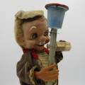 Vintage drinking Captain battery operated mechanical tin toy