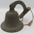 Vintage brass wall mount `last round` bell