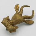 SA Infantry brass bokkop cap badge