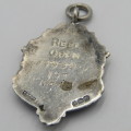Sterling silver and gold Scottish fob medallion for Reel open 1st place