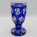 Very special Bohemia blue handpainted Vase