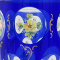 Very special Bohemia blue handpainted Vase