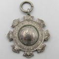 Antique 1921 Sterling silver basketball fob medallion