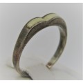Vintage sterling silver ring with inlay - weighs 2,0g - size M