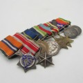 Set of 8 WW2 and SA Police miniature medals with North Africa rossette and commendation leaf