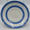 2 Different size TG Green Cornish Kitchenware blue and white Saucers
