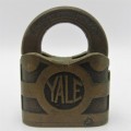 Vintage small brass YALE padlock with key