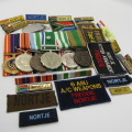 Medal set of SA Air Force Rooivalk and 6 ASU crew member Freddie Nortje plus badges