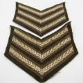Pair of SADF sergeant rank stripes