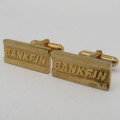 Pair of Bankfin gold coloured cufflinks