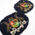 Pair of SA Navy bullion wire warrant officer badges