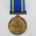 SA Police 75 Years commemorative medal issued to 064717R warrant officer GM Knoetze