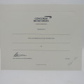 Original British Airways Concorde passenger stationery set with certificate - no pin included