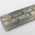 Vintage Foldable metal 12 inch ruler in pouch