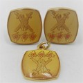 Set of SADF Far North command cufflinks and pendant