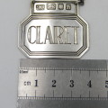 1960`s hallmarked sterling silver Claret wine bottle neck tag
