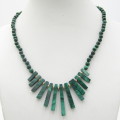 Vintage Malachite necklace with 14kt gold beads and clasp