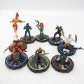 Lot of 8 DC Heroclix mini figurines