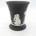 Antique Black Wedgwood Jasperware posy flower pot