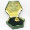 Flora Danica Sterling silver 24kt gold encrusted leaf brooch