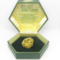 Flora Danica Sterling silver 24kt gold encrusted Parsley leaf brooch