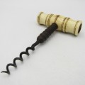 Antique Corkscrew with bone handle - brush missing