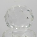 Vintage Staurt Crystal Whiskey decanter with hallmarked sterling silver necktag - fine chips on side